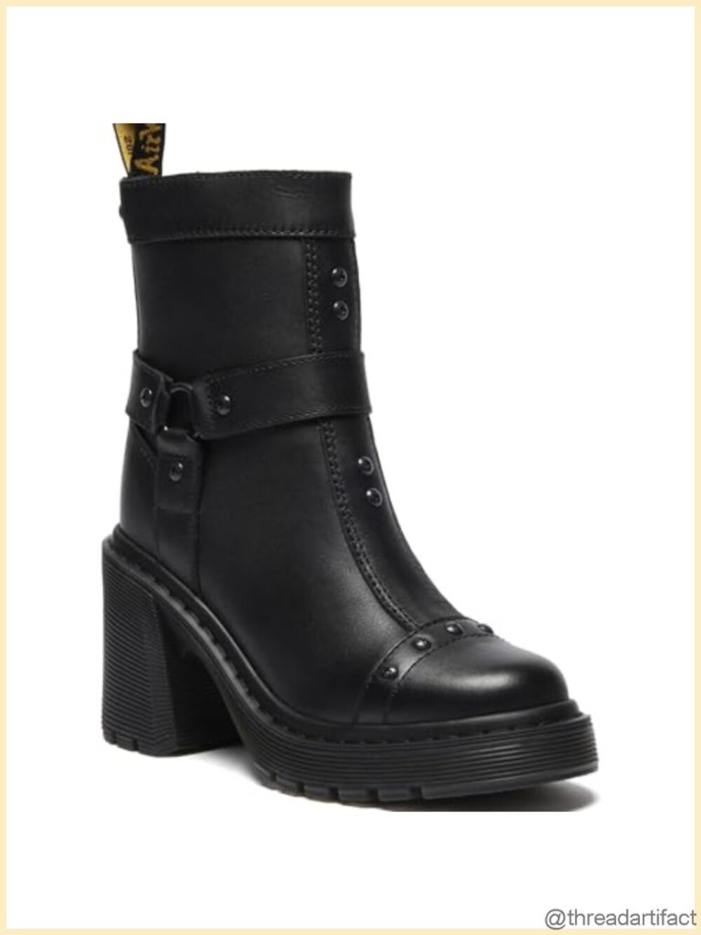 Spence Harness Leather Chelsea Boots Flare Heel Ankle